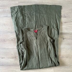 New Sundance 100% Linen Maxi Sleeveless Dress Green Sz 6